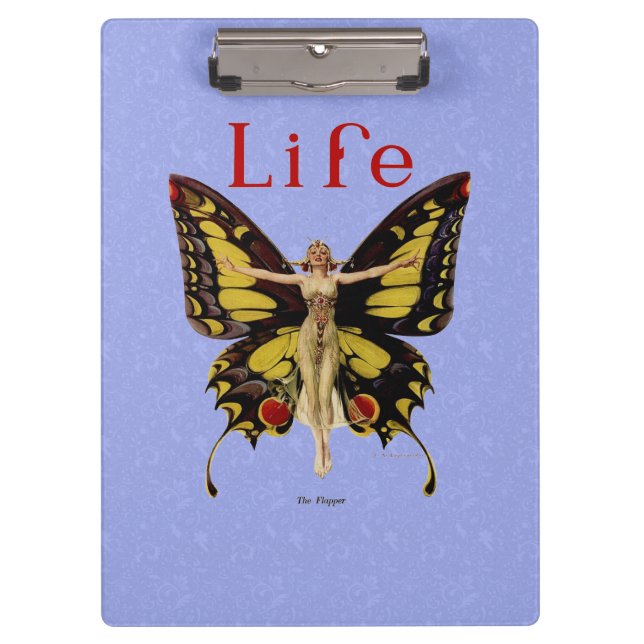 Porte-bloc Flapper Butterfly Flying Woman Illustration (Devant)