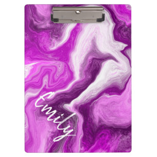 Porte-bloc Flèches violettes et Marbres blancs Personnalisées