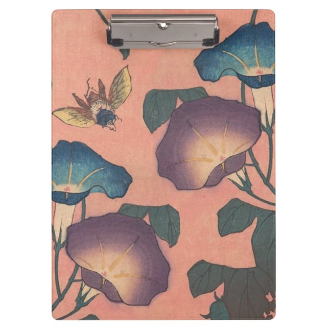 Porte-bloc Fleur d'abeille rose classique Hokusai Art (Devant)