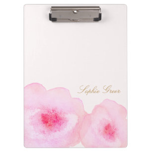 Porte-bloc Fleur d'aquarelle rose pâle