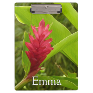 Porte-bloc Fleur de Gingembre Rouge (Alpinia) Tropicale