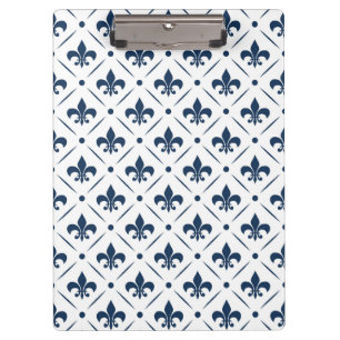Porte-bloc Fleur De Lis bleu foncé motif sur arrière - plan b