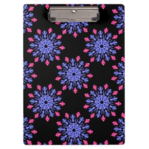 Porte-bloc Fleur de néon bleu et rouge