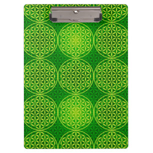 Porte-bloc Fleur de vie - motif de timbre - vert