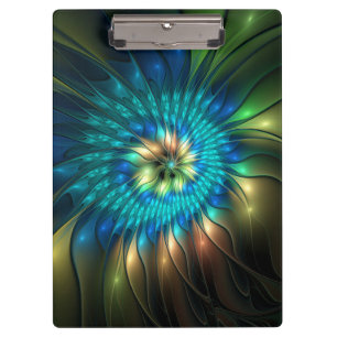 Porte-bloc Fleur d'Imaginaire lumineux, Fractale Abstraite co