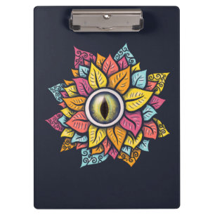 Porte-bloc Fleur oculaire art surréaliste coloré bizarre et e