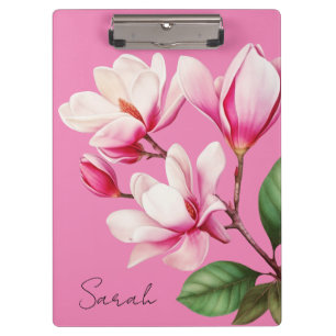 Porte-bloc Fleur rose personnalisée Art floral