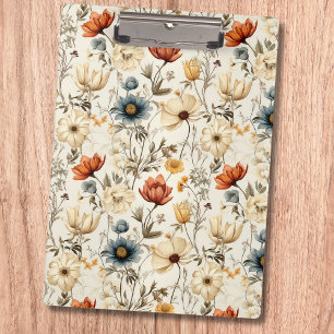 Porte-bloc Fleur séchée vintage Navy Terracotta