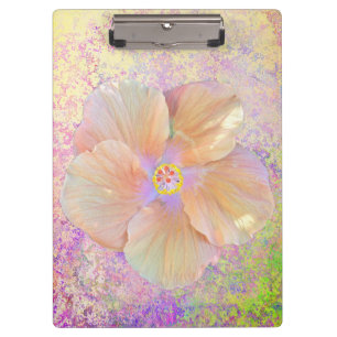 Porte-bloc Fleur tropicale d'hibiscus rose or violet mignonne