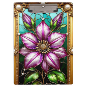 Porte-bloc Fleur Vibrante Encadrée avec Ornementation