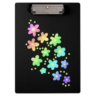 Porte-bloc Fleurs arc-en-ciel Whimsical Noir