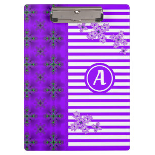 Porte-bloc Fleurs Artdeco en style rétro avec monogramme