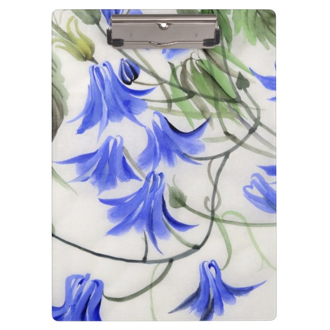 Porte-bloc Fleurs bleues (Devant)