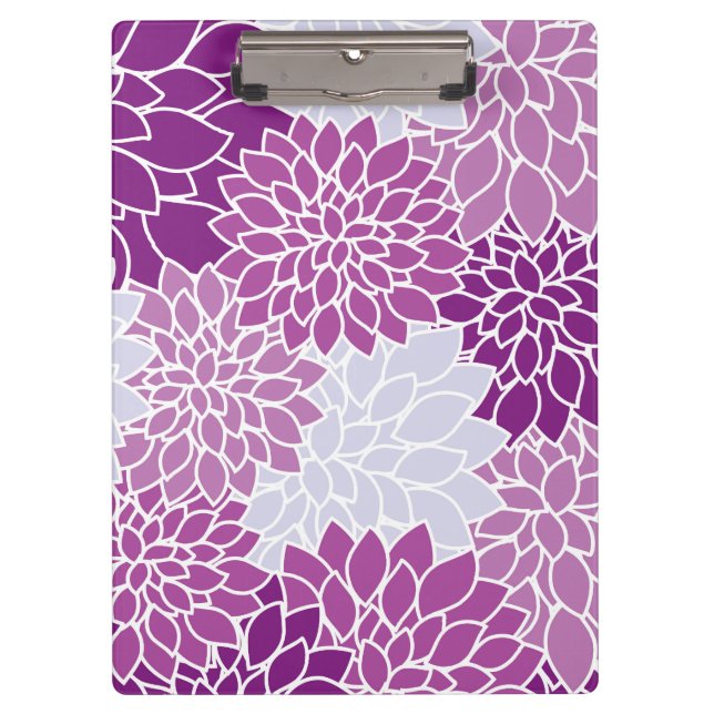 Porte-bloc Fleurs Dahlia, Motif De Fleurs, Dahlia Violet (Devant)