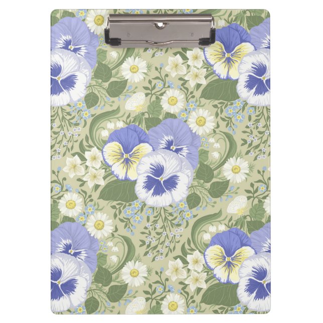 Porte-bloc Fleurs de jardin printanier sur sauge (Devant)