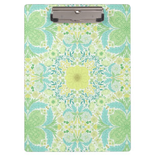 Porte-bloc Fleurs de jardin rétro en vert et jaune