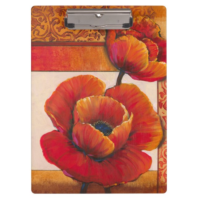 Porte-bloc Fleurs de pavot sur l'arrière - plan bronzage et (Devant)