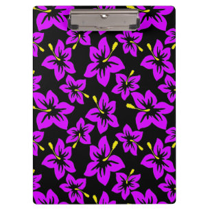 Porte-bloc Fleurs d'hibiscus hawaïens violets tropicaux