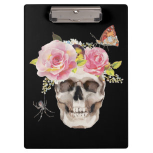 Porte-bloc Fleurs du crâne Araignée papillon Halloween Cadeau