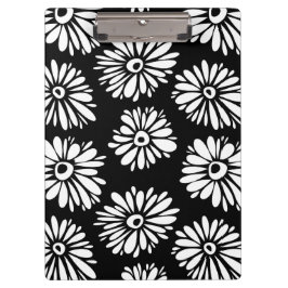 Porte-bloc Fleurs noires et blanches funky
