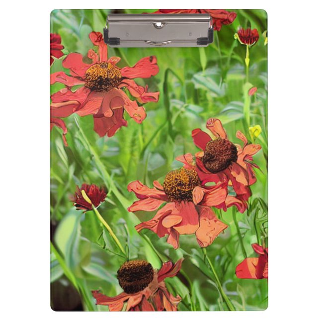 PORTE-BLOC FLEURS ROUGES RUDBECKIA (Devant)