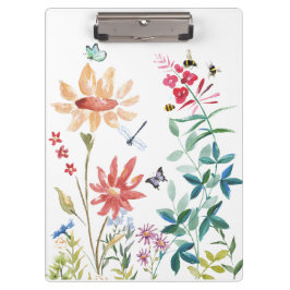 Porte-bloc Fleurs sauvages aquarelle