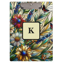 Fleurs sauvages et papillons de design en verre