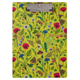 Porte-bloc Fleurs sauvages et papillons de nuit en vert