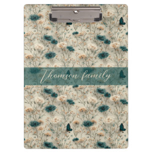 Porte-bloc Fleurs sauvages printanières vintage & papillon po