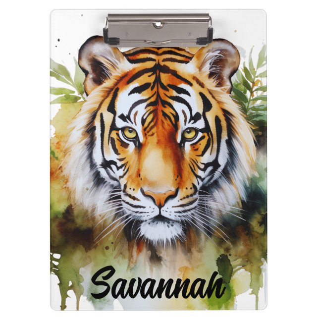 Porte-bloc Fleurs Tiger Pastel Safari Aquarelle Savannah (Devant)