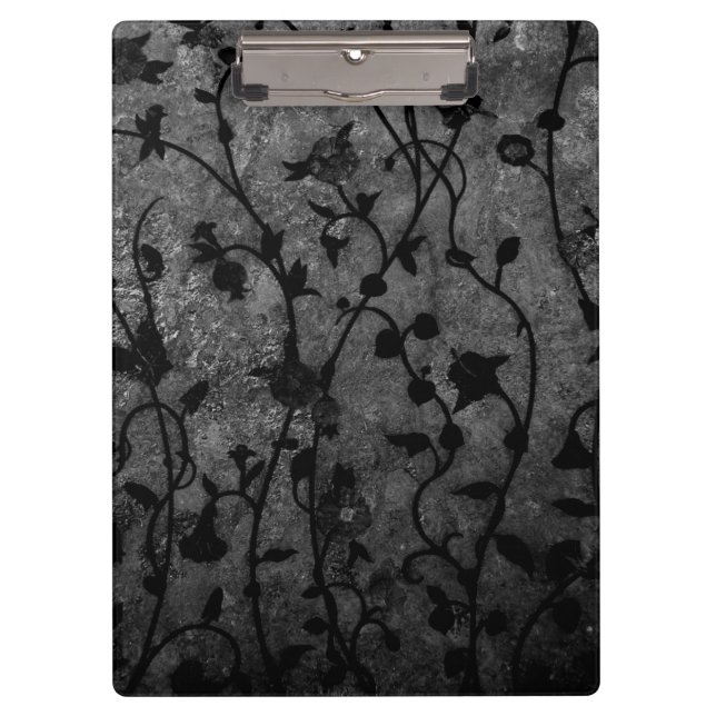 Porte-bloc Floral d'antiquité gothique noir et blanc (Devant)