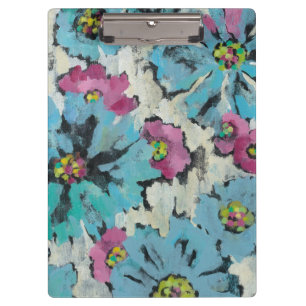 Porte-bloc Floral rose et bleu graphique