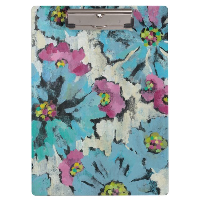 Porte-bloc Floral rose et bleu graphique (Devant)