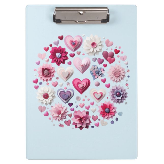 Porte-bloc Floral Valentine's Day Heart (Devant)
