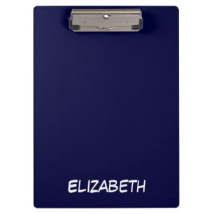 Porte-bloc Fond uni DIY, monogramme de nom - Bleu marine