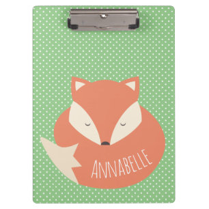 Porte-bloc Fox mignon personnalisé de sommeil
