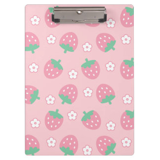 Porte-bloc Fraises Fleurs blanches roses Sakura Kawaii Cute