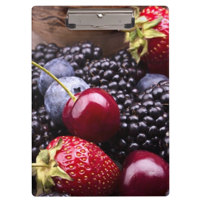 Porte-bloc Fruits savoureux d'été sur un Tableau en bois (Devant)