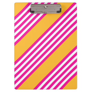 Porte-bloc Fuchsia et jaune cinq bandes motif