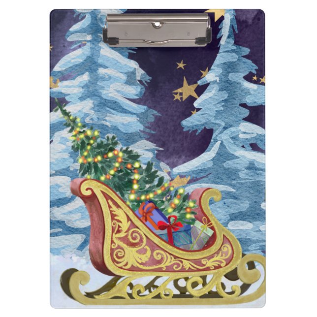 Porte-bloc Full Moon over Reindeer With Sleigh (Devant)