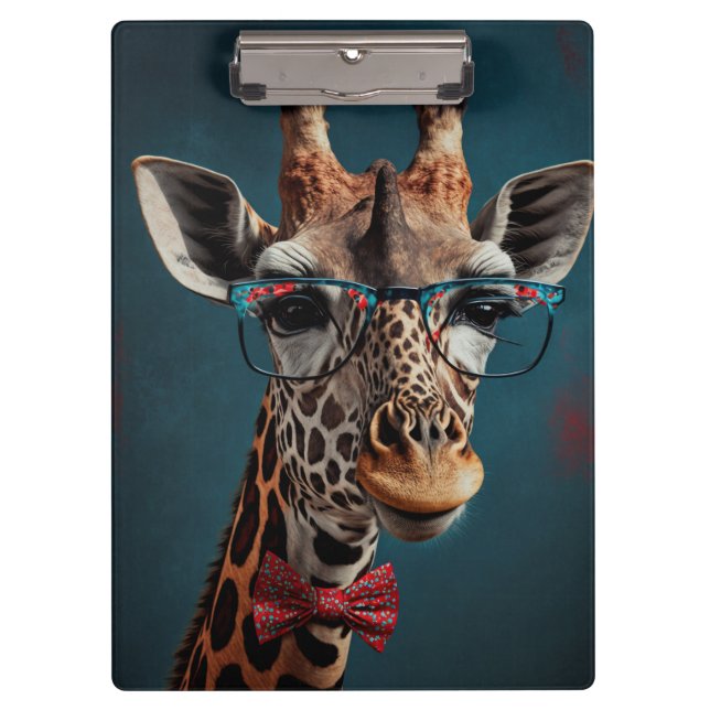 Porte-bloc Funky Giraffe Hipster Funky Portraits d'animaux (Devant)