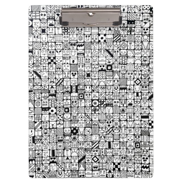 Porte-bloc Funny Cartoon Faces Squares (Devant)