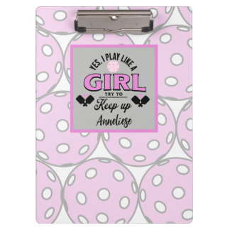 Porte-bloc Funny Personalized Pickleball "Play Like A Girl"