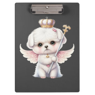 Porte-bloc Furry Joy : Angel Wing Maltese Chig Puppy Cadeau