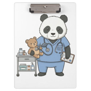 Porte-bloc Futur infirmière Panda : adorable étudiant en méde