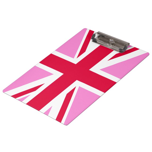 Porte-bloc GAY PRIDE britannique (Union Jack rose) (Drapeau b (Incliné)