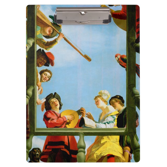 Porte-bloc Gerrit Van Honthorst Groupe Musical Balcon Art (Devant)