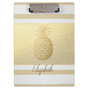 Porte-bloc Girly Modern Gold Stripes, Or Ananas