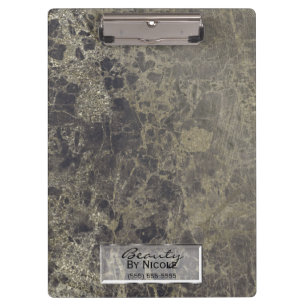 Porte-bloc Glam en granit Parties scintillant d'or noir perso
