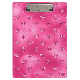 Porte-bloc Glamour Rose Clair Diamants Étincelants